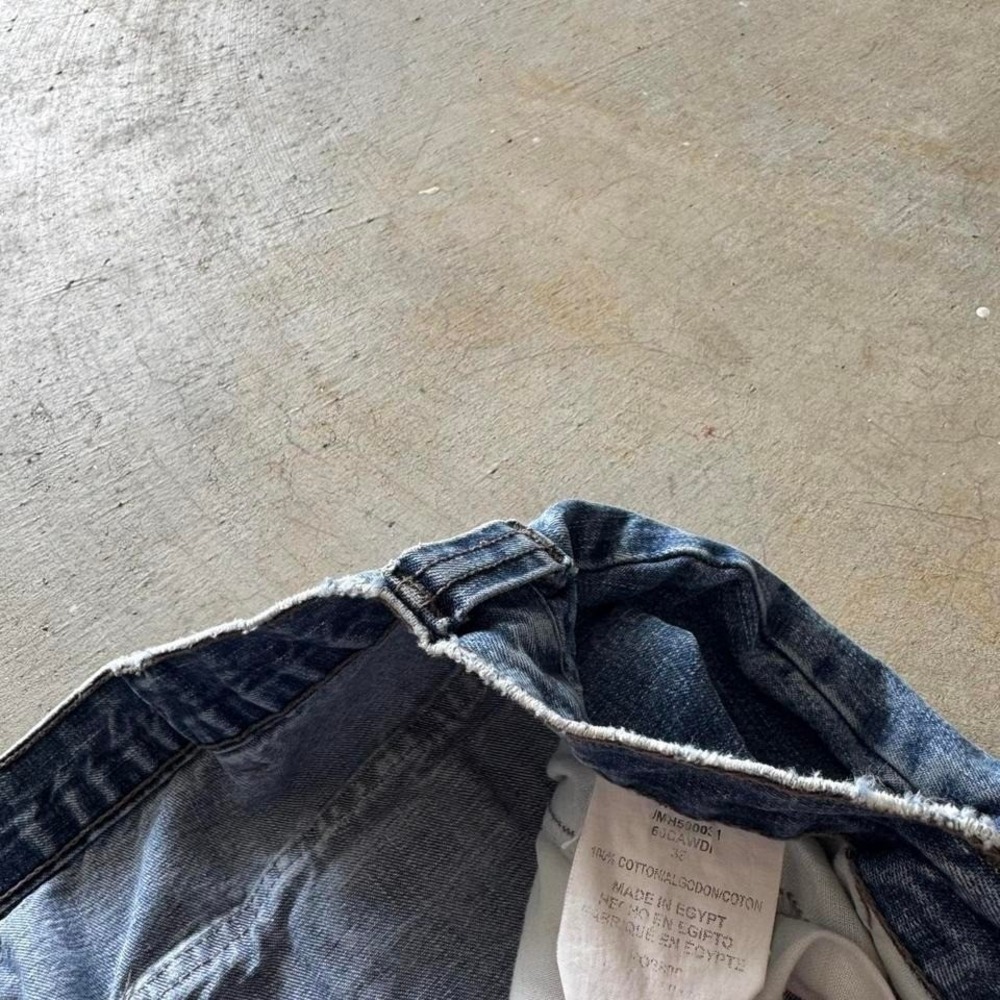 Baggy Wrangler Cargo Denim Jorts Jean Shorts Long Jorts Vintage Y2K Surf - 36 - Picture 5 of 8